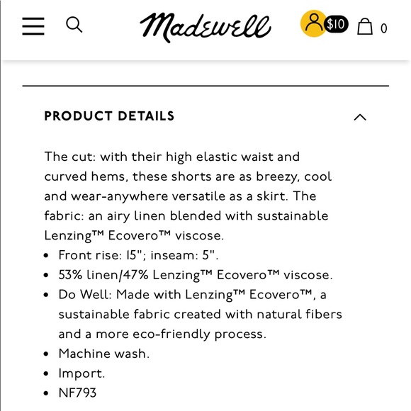 NWT Madewell Striped Shorts, 3X - Picture 2 of 3